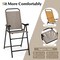 Costway 2 PCS Patio Bar Chair Folding Bar Height Metal Frame with Footrest Garden Blue/Coffee